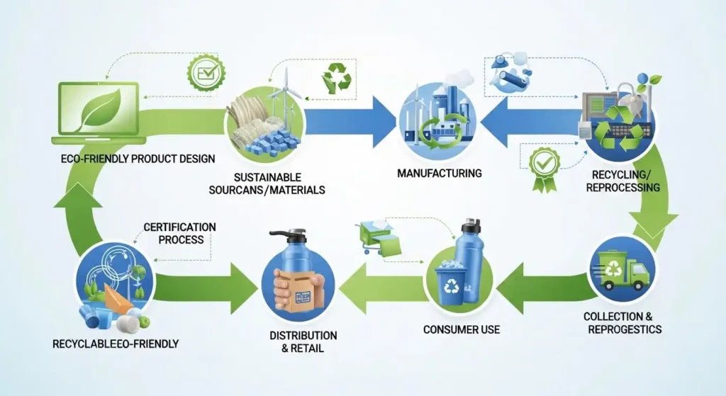cradle to cradle c2c certification levels and circular economy product lifecycle concept