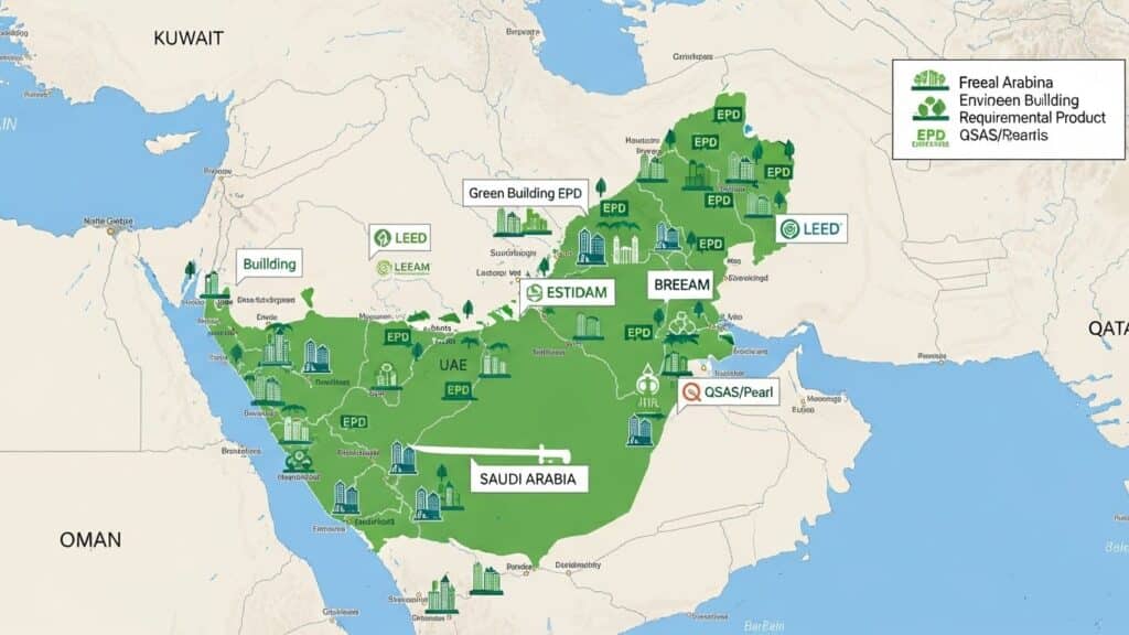 EPD requirements and green building certifications in UAE Saudi Arabia and GCC construction market