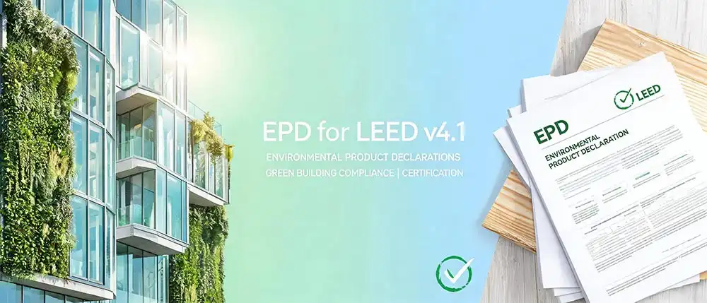 EPD for LEED v4.1 UAE showing environmental product declaration requirements and LEED material credits
